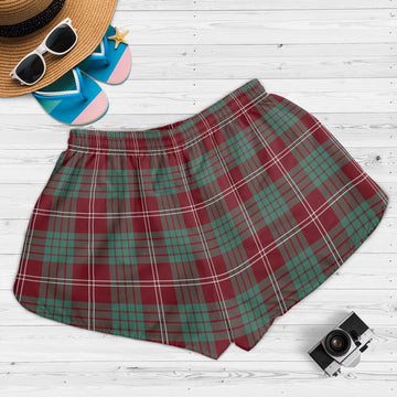 Crawford Modern Tartan Womens Shorts with Family Crest