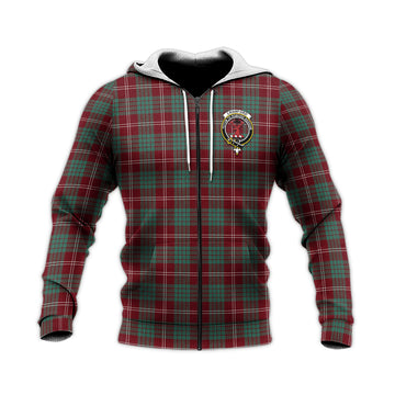 Crawford Modern Tartan Knitted Hoodie with Family Crest