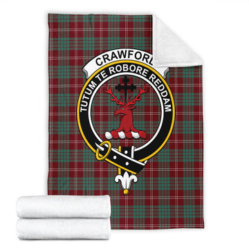 Crawford Modern Tartan Blanket with Family Crest