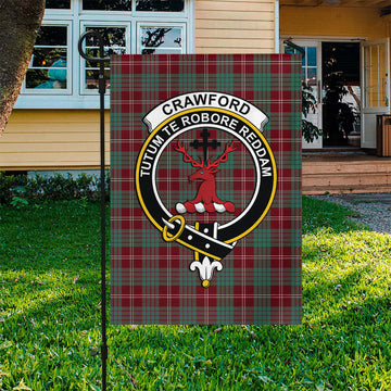 Crawford Modern Tartan Flag with Family Crest