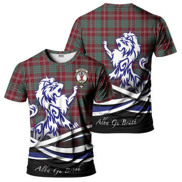 Crawford Modern Tartan T-Shirt with Alba Gu Brath Regal Lion Emblem