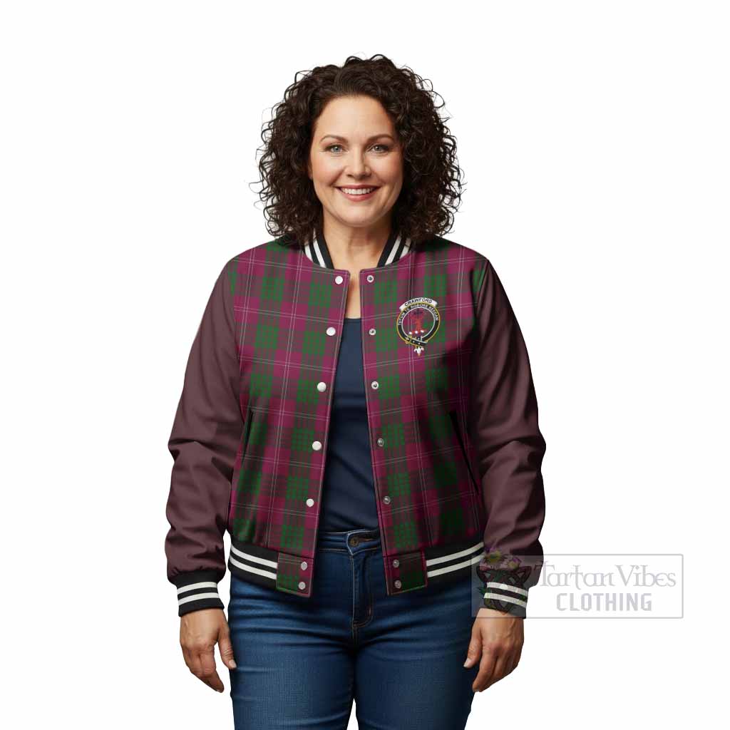 Crawford Tartan Accent Baseball Jacket with Family Crest