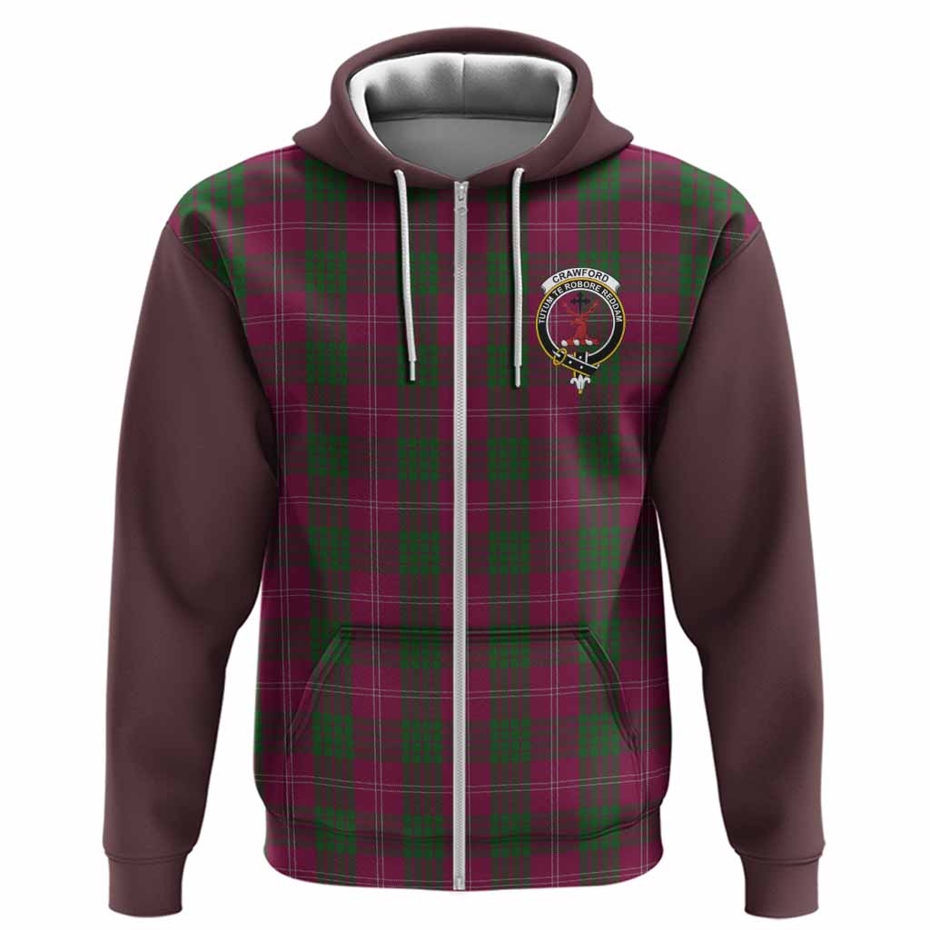 Crawford Tartan Accent Hoodie with Family Crest