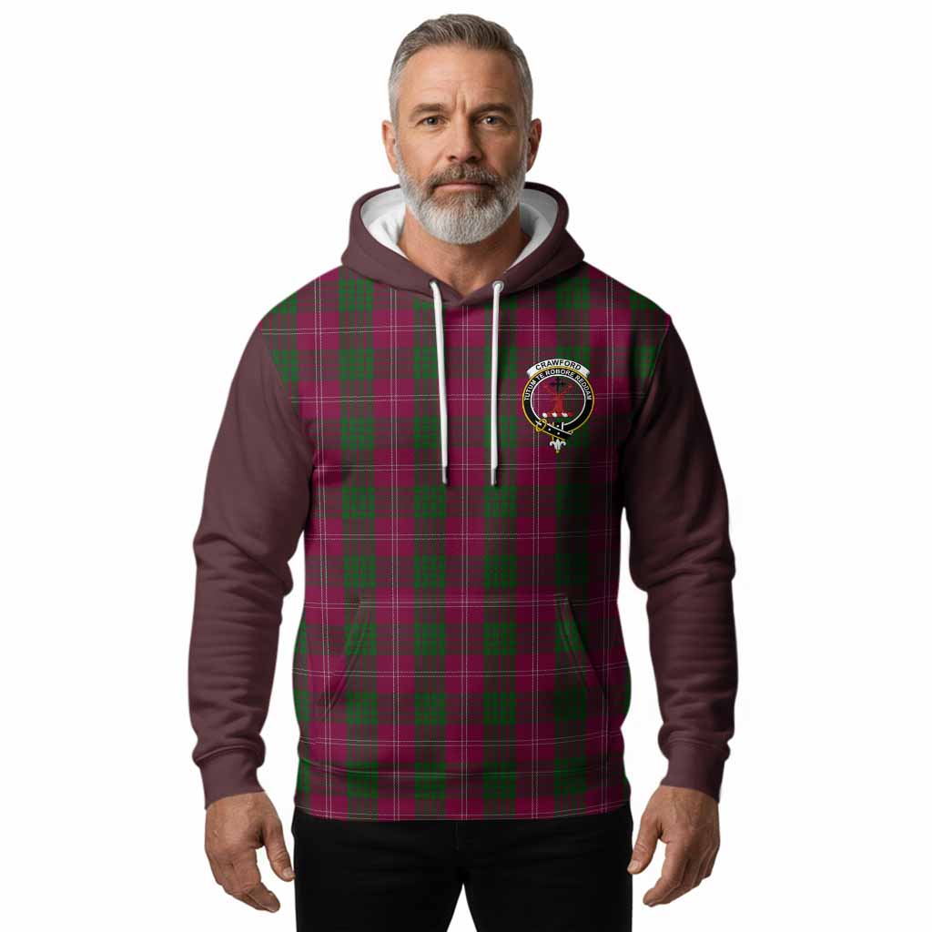 Crawford Tartan Accent Hoodie with Family Crest