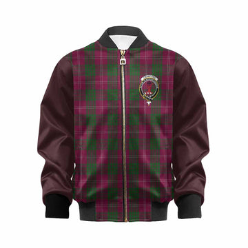 Crawford Tartan Accent Kid Bomber Jacket with Family Crest