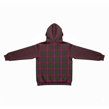 Crawford Tartan Accent Kid Hoodie with Family Crest