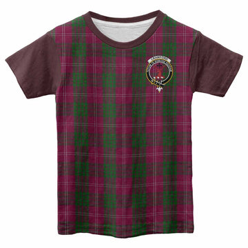 Crawford Tartan Accent Kid T-shirt with Family Crest