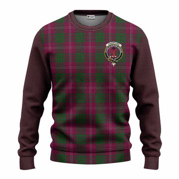 Crawford Tartan Accent Knitted Sweater with Family Crest