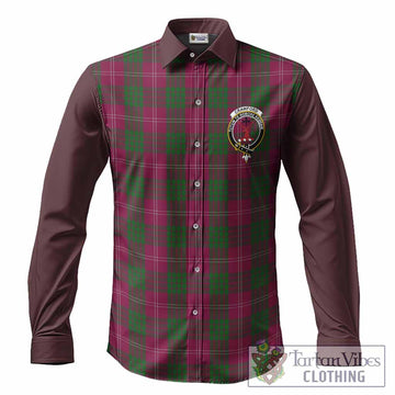 Crawford Tartan Accent Long Sleeve Button Shirts with Family Crest