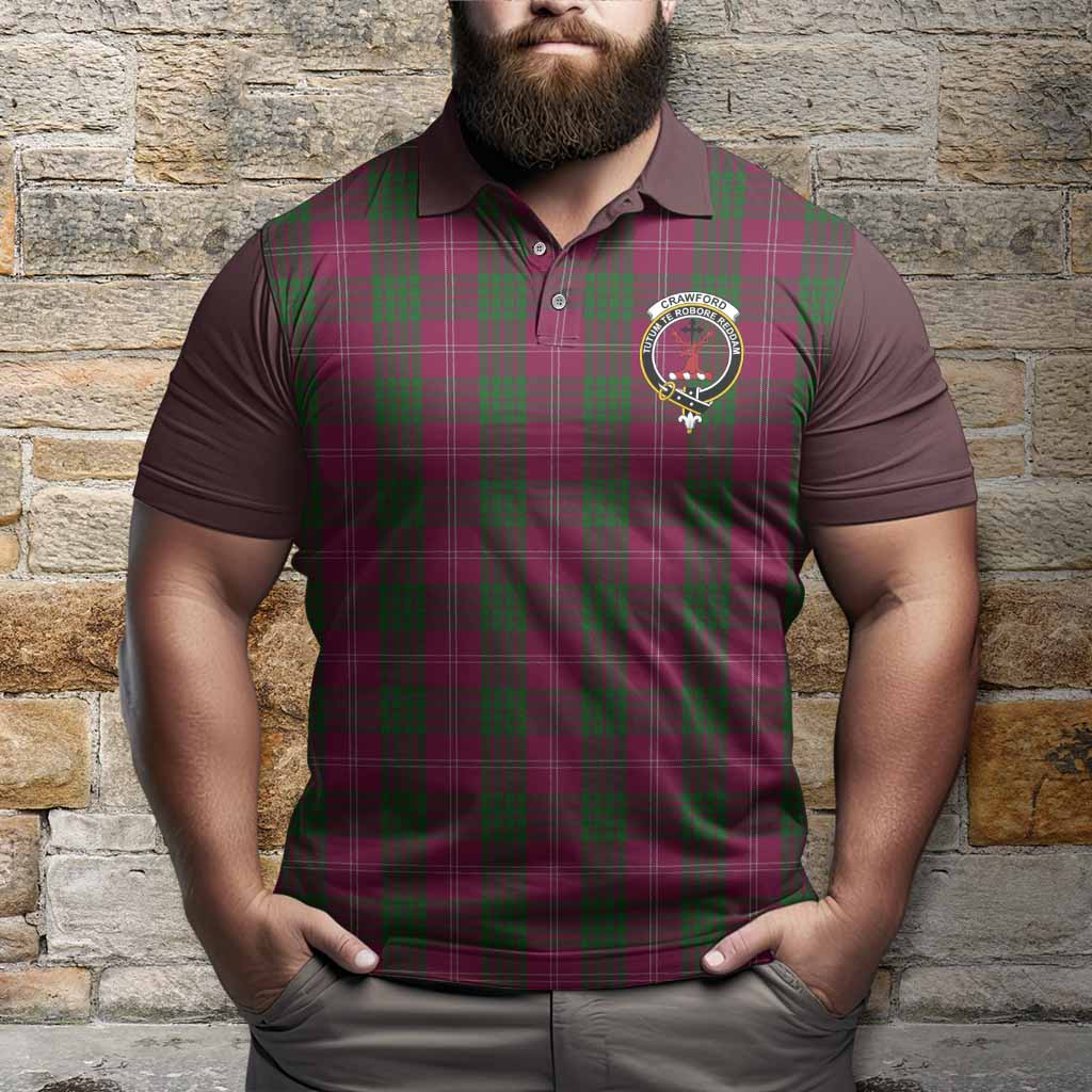 Crawford Tartan Accent Polo Shirt with Family Crest