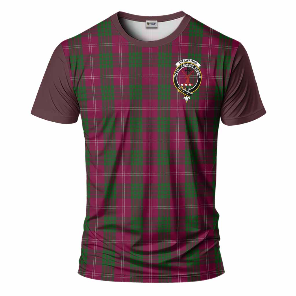 Crawford Tartan Accent T-Shirt with Family Crest