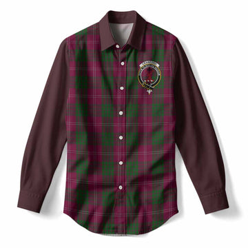 Crawford Tartan Accent Women Casual Shirt with Family Crest