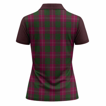 Crawford Tartan Accent Women Polo Shirt with Family Crest