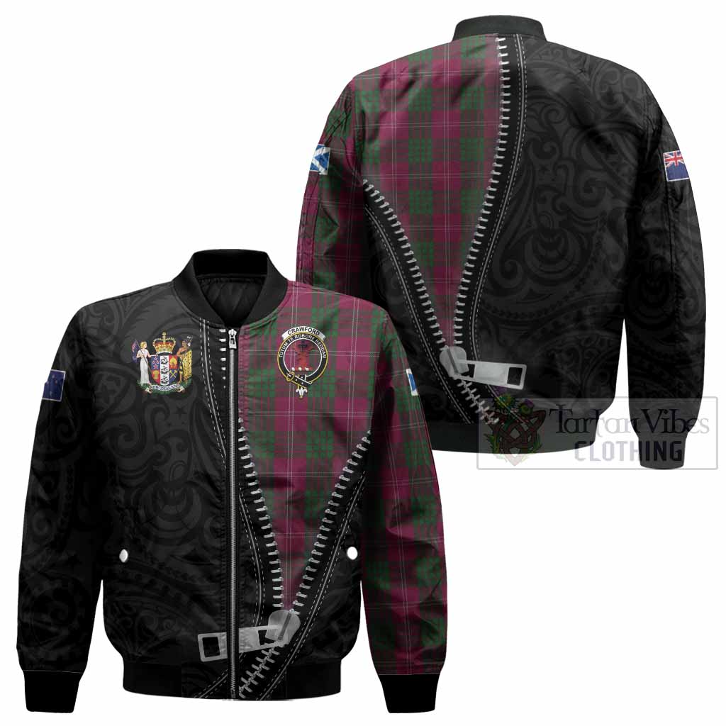 Crawford Tartan Bomber Jacket New Zealand Pattern Unique Zipper Stylized