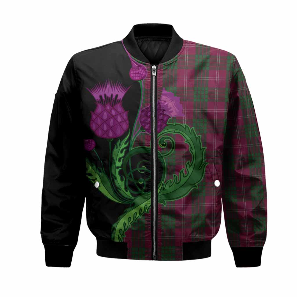 Crawford Tartan Bomber Jacket Traditional Scottish Thistle