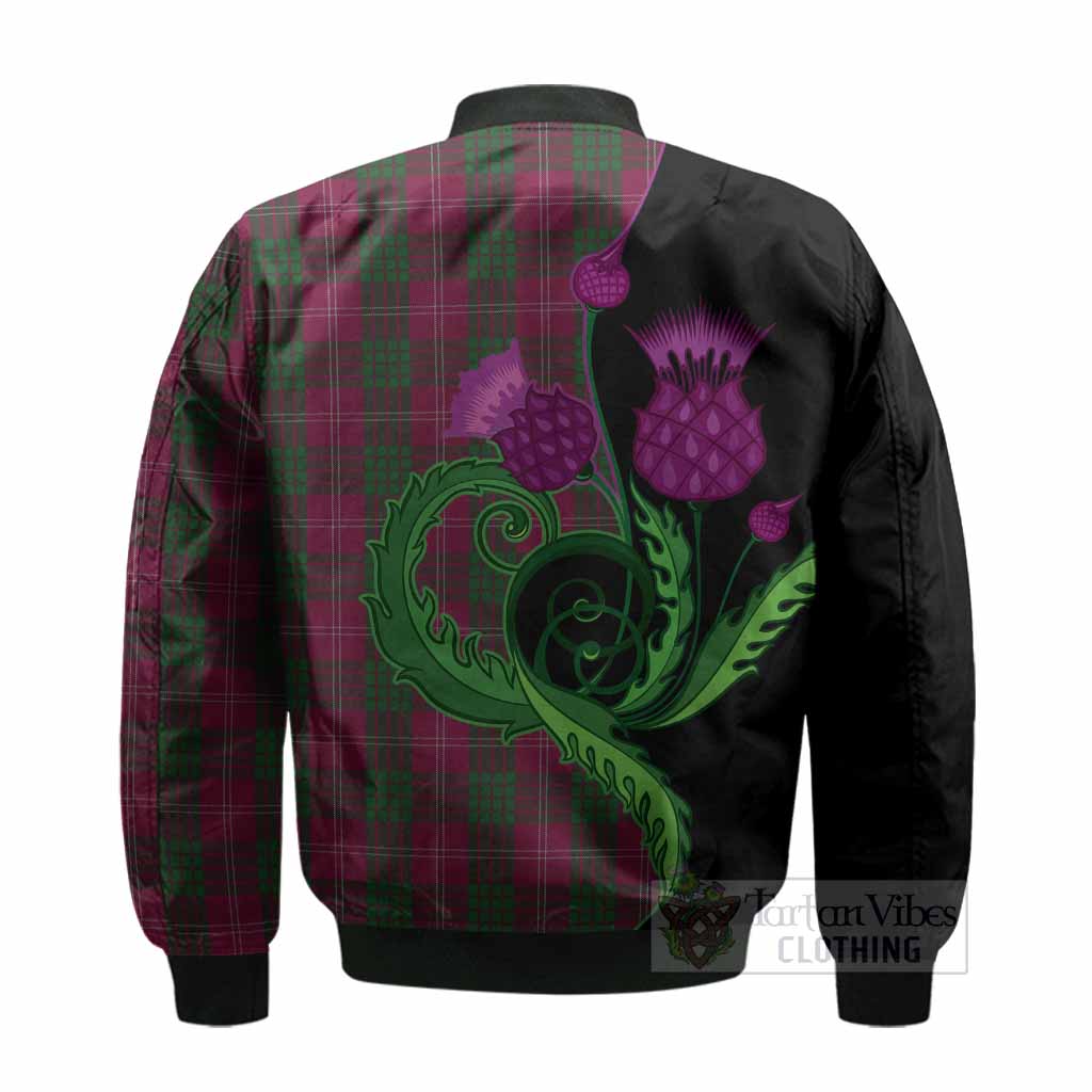 Crawford Tartan Bomber Jacket Traditional Scottish Thistle