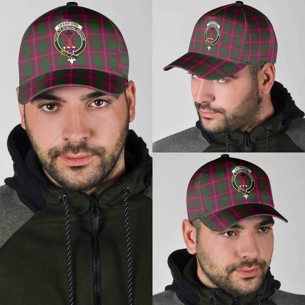 Crawford Tartan Classic Cap with Family Crest