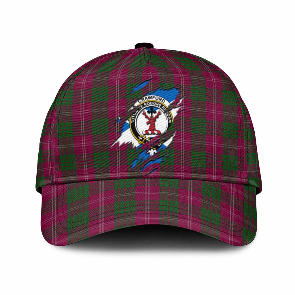 Crawford Tartan Classic Cap with Family Crest In Me Style