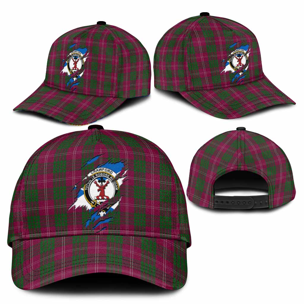 Crawford Tartan Classic Cap with Family Crest In Me Style