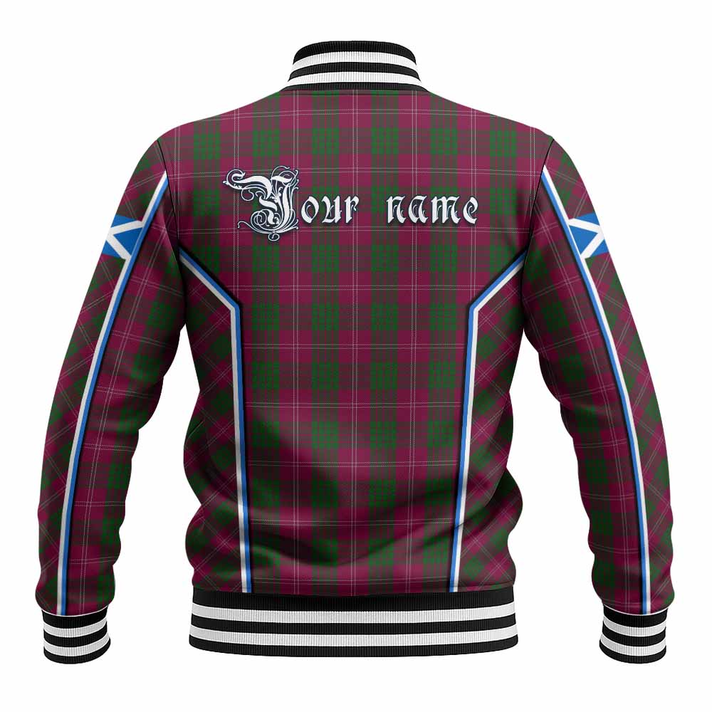 Crawford Tartan Crest Baseball Jacket Scotland Coat of Arm Flag Style - Tartan Vibes Clothing