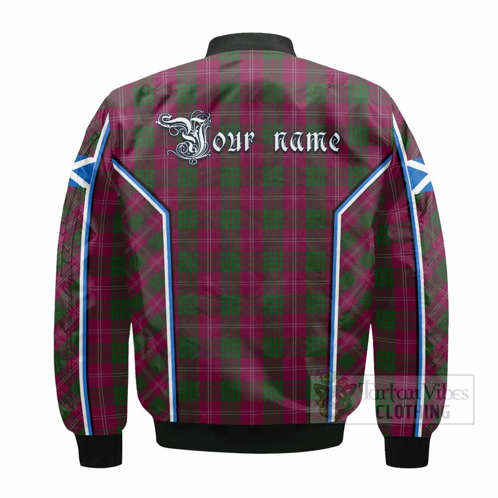 Crawford Tartan Crest Bomber Jacket Scotland Coat of Arm Flag Style - Tartan Vibes Clothing