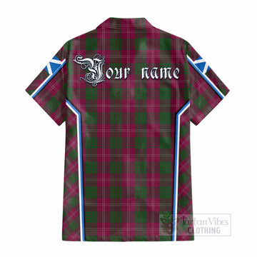 Crawford Tartan Crest Cotton Hawaiian Shirt Scotland Coat of Arm Flag Style - Tartan Vibes Clothing