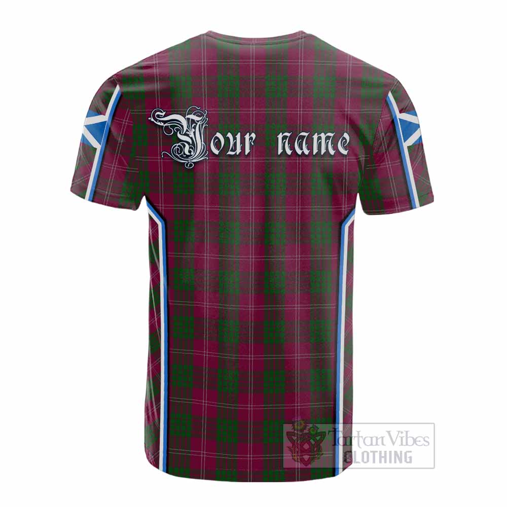 Crawford Tartan Crest Cotton T-shirt Scotland Coat of Arm Flag Style - Tartan Vibes Clothing
