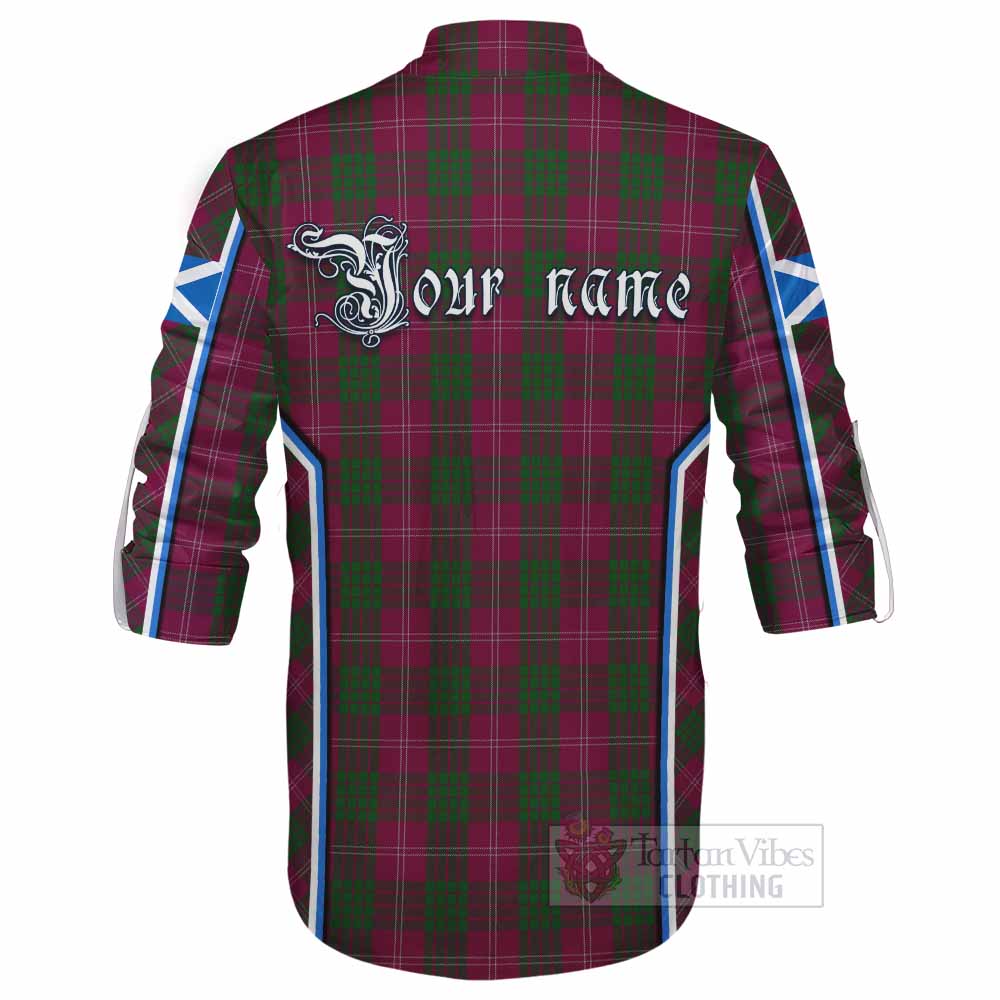 Crawford Tartan Crest Ghillie Kilt Shirt Scotland Coat of Arm Flag Style - Tartan Vibes Clothing