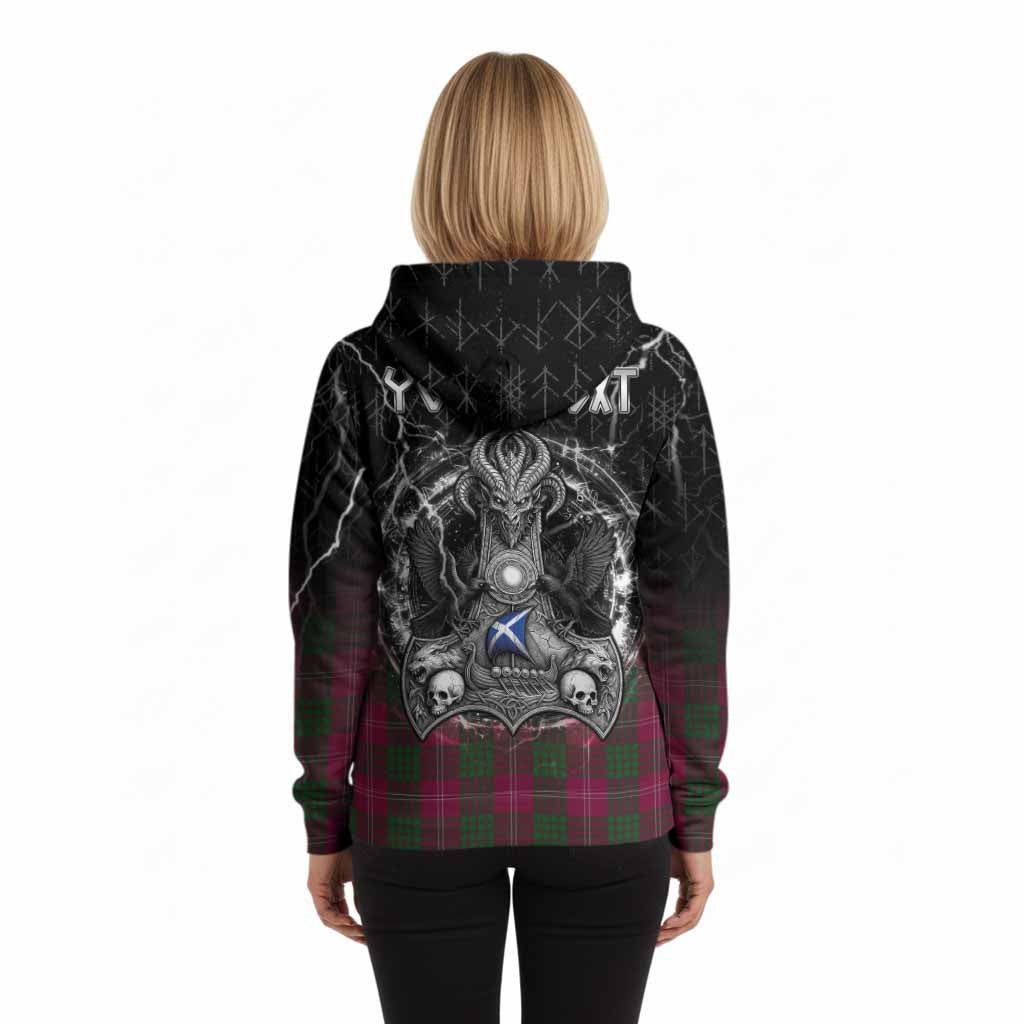 Crawford Tartan Crest Hoodie Celtic Odin's Raven Legacy