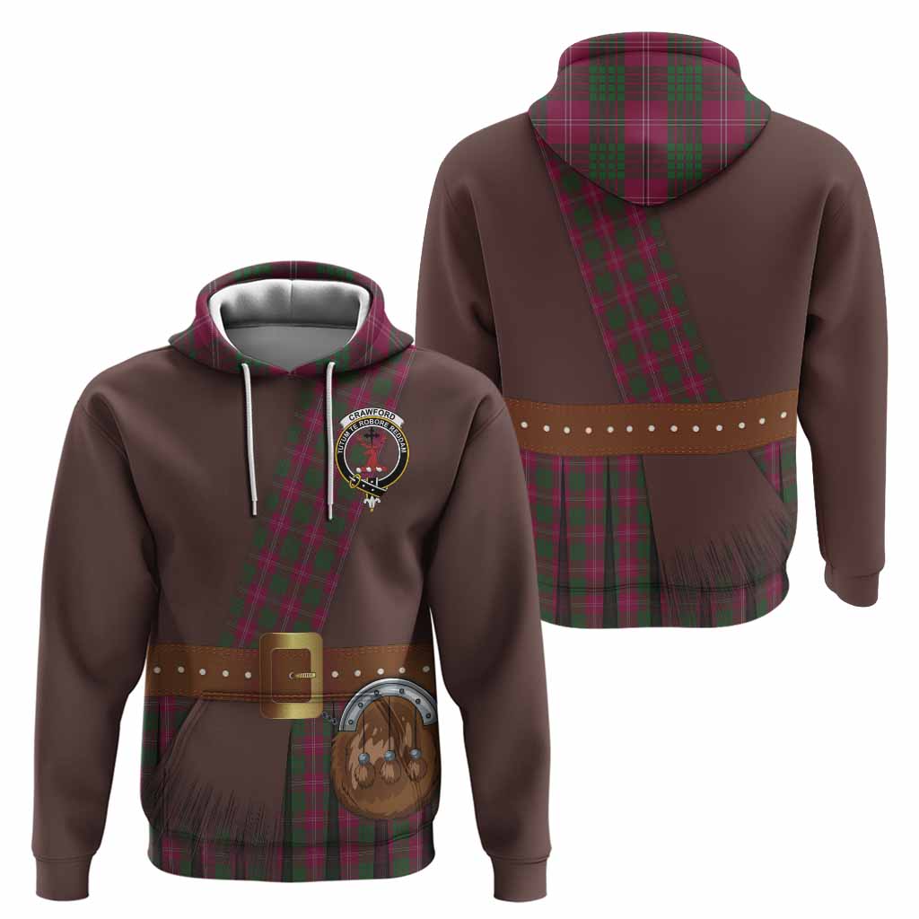 Crawford Tartan Crest Hoodie Kilt Costume Style
