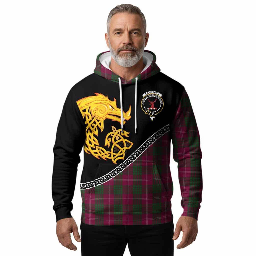 Crawford Tartan Crest Hoodie Legendary Dragon Knot Half Style