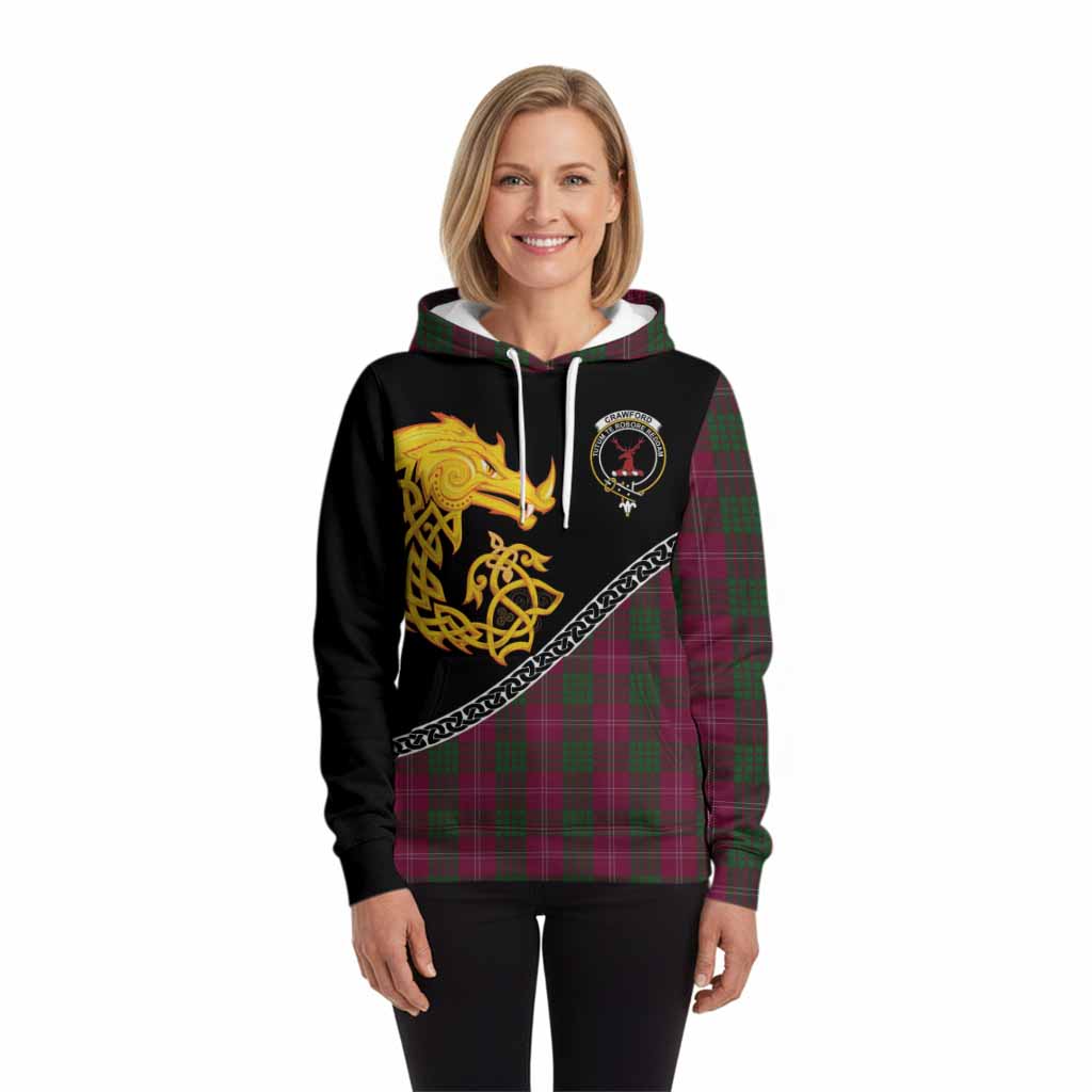 Crawford Tartan Crest Hoodie Legendary Dragon Knot Half Style