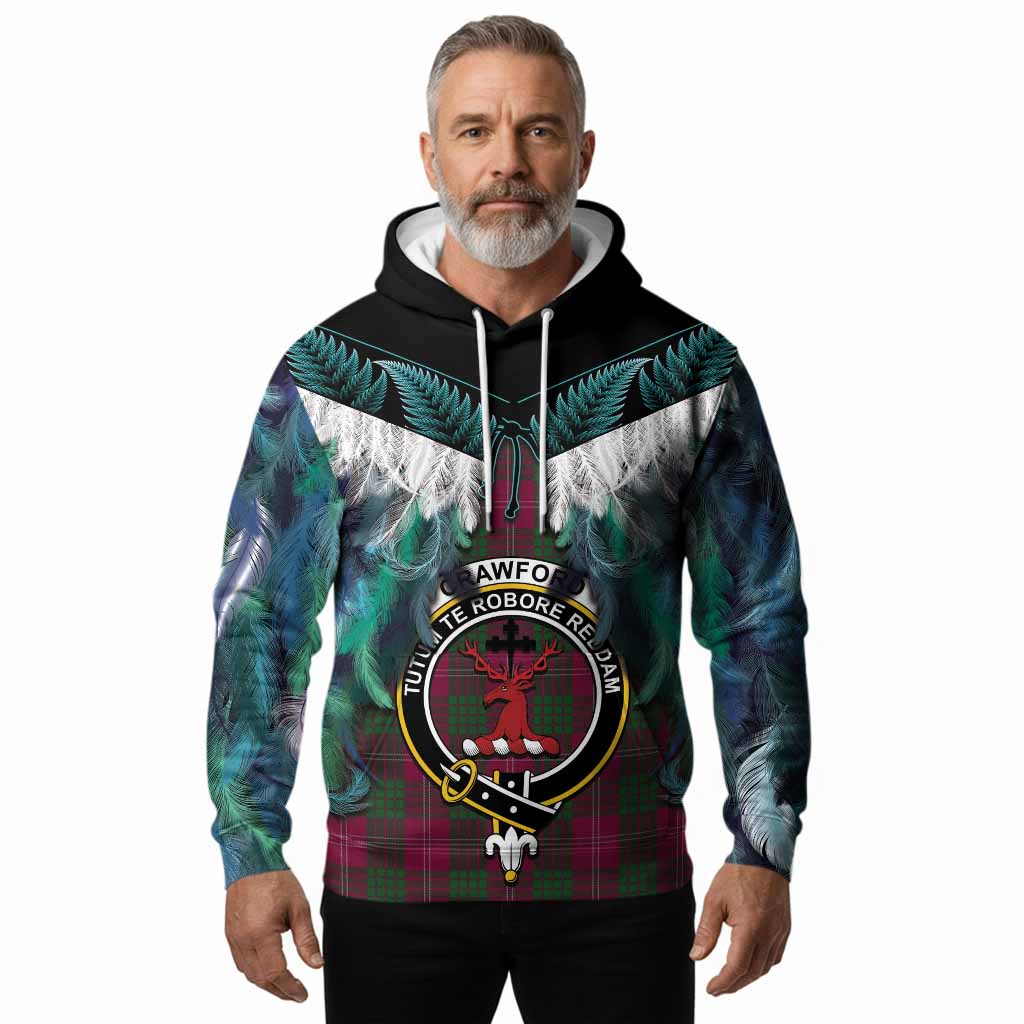 Crawford Tartan Crest Hoodie New Zealand Maori Korowai Cloak