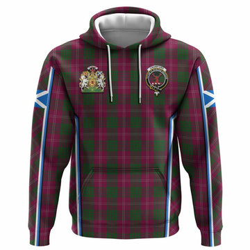 Crawford Tartan Crest Hoodie Scotland Coat of Arm Flag Style