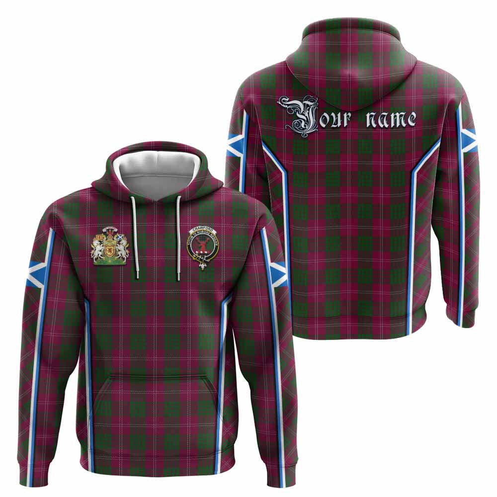 Crawford Tartan Crest Hoodie Scotland Coat of Arm Flag Style - Tartan Vibes Clothing