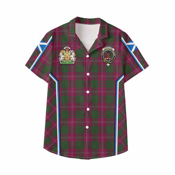 Crawford Tartan Crest Kid Hawaiian Shirt Scotland Coat of Arm Flag Style - Tartan Vibes Clothing