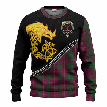 Crawford Tartan Crest Knitted Sweater Legendary Dragon Knot Half Style