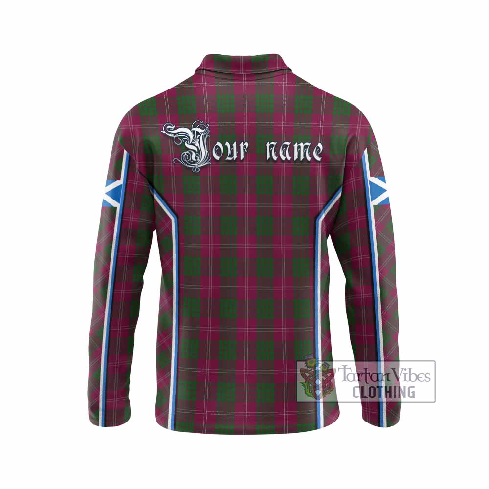 Crawford Tartan Crest Long Sleeve Polo Shirt Scotland Coat of Arm Flag Style - Tartan Vibes Clothing