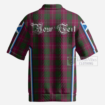 Crawford Tartan Crest Men’s Polo Sweater Top Scotland Coat of Arm Flag Style