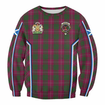 Crawford Tartan Crest Sweatshirt Scotland Coat of Arm Flag Style