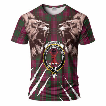 Crawford Tartan Crest T-Shirt Ferocious Lion Style