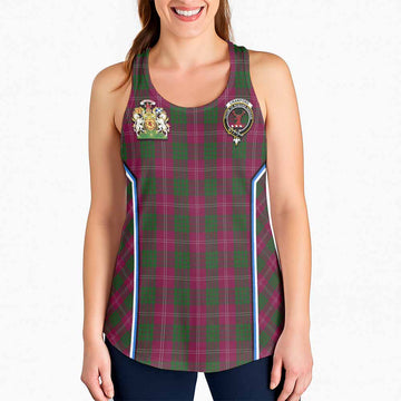 Crawford Tartan Crest Women Racerback Tanks Scotland Coat of Arm Flag Style - Tartan Vibes Clothing