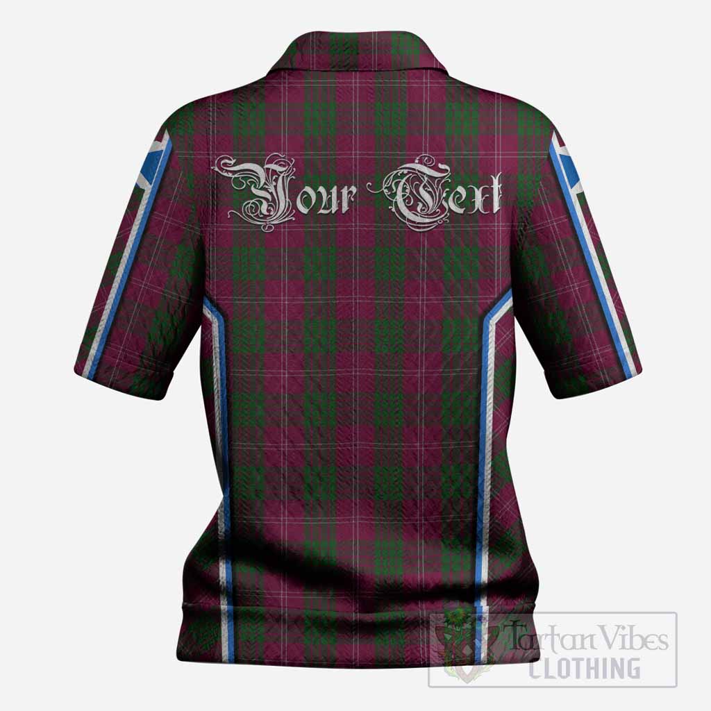 Crawford Tartan Crest Women’s Polo Sweater Top Scotland Coat of Arm Flag Style