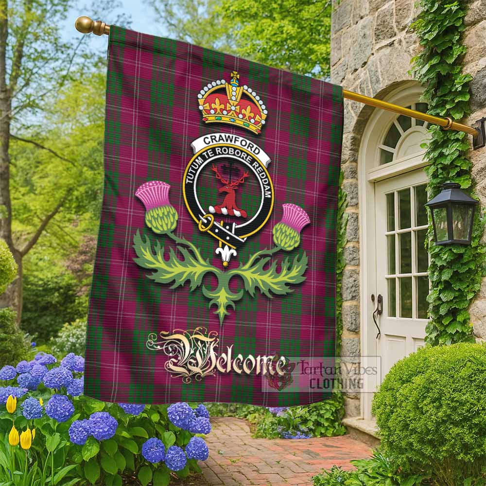 Crawford Tartan Family Crest Garden Flag Royal Thistle Welcome Style - Tartan Vibes Clothing