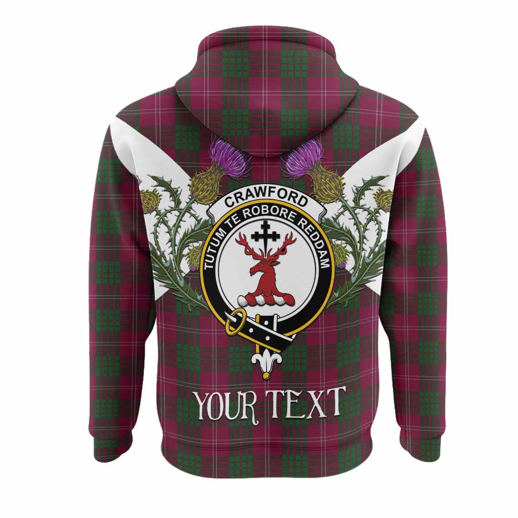 Crawford Tartan Family Crest Hoodie Scottish Burns Night Thistle Floral