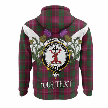 Crawford Tartan Family Crest Hoodie Scottish Burns Night Thistle Floral