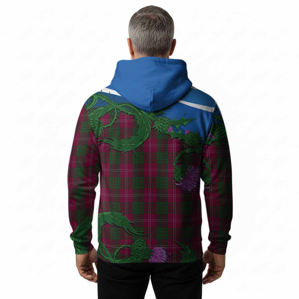 Crawford Tartan Family Crest Hoodie Thistle in Minimalism