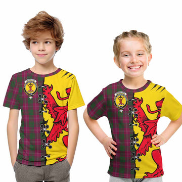 Crawford Tartan Family Crest Kid T-shirt Lion Rampant Honor