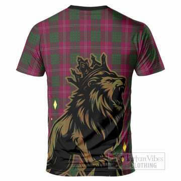 Crawford Tartan Family Crest T-Shirt Crowned Lion Roaring