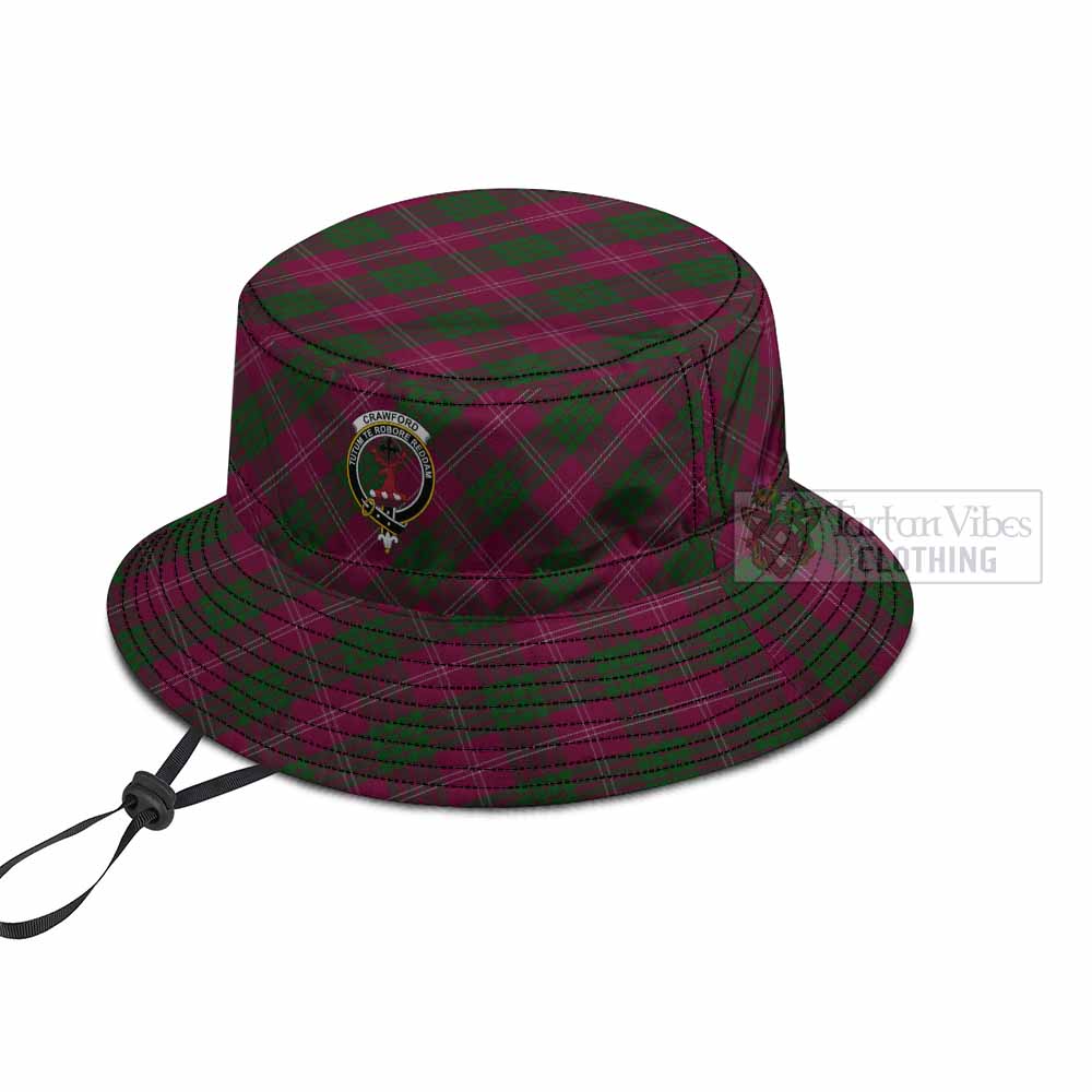 Crawford Tartan Fishing Hat with Family Crest